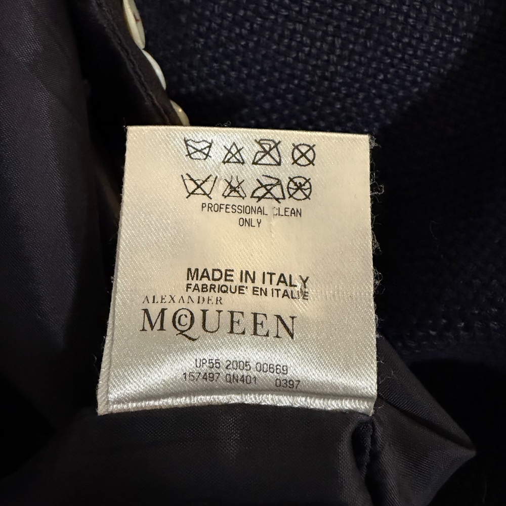 Alexander McQueen 2005 Archive Runway Indigo Linen Tailored Pencil Skirt 40 4-6 - Picture 15 of 15